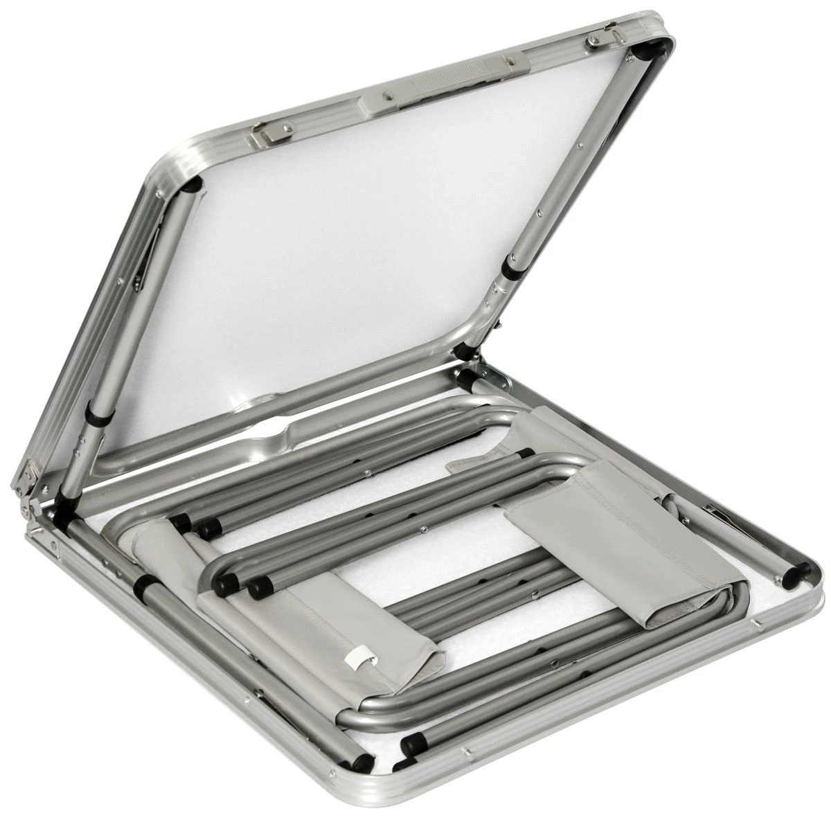 AMANKA 120x60 Bamboe Design Kampeertafel Met 4 Krukjes 8 AMANKA 120x60 Bamboe Design Kampeertafel Met 4 Krukjes - Afbeelding 6