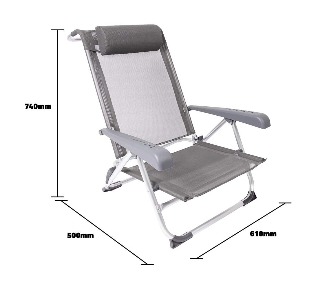 Bo-Camp Saint-Tropez Grey Strandstoel 5 Bo-Camp Saint-Tropez Grey Strandstoel - Afbeelding 3