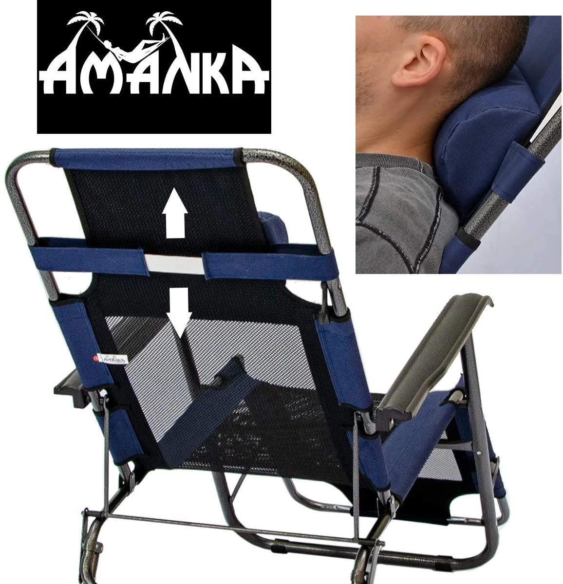 AMANKA 155 X 60 Verstelbare Relaxstoel - Black 6 AMANKA 155 X 60 Verstelbare Relaxstoel - Black - Afbeelding 4