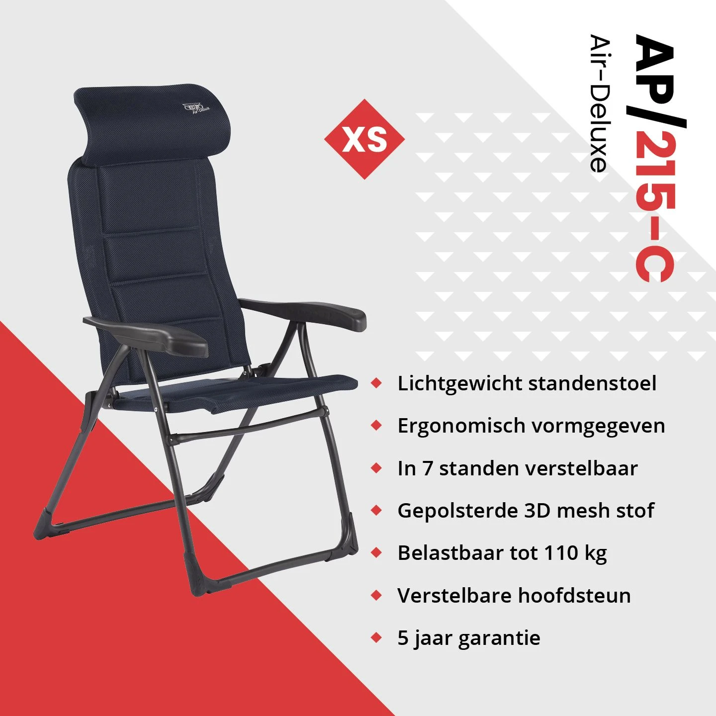 Crespo AP-215 Air-Deluxe Compact Blue Standenstoel 4 Crespo AP-215 Air-Deluxe Compact Blue Standenstoel - Afbeelding 2