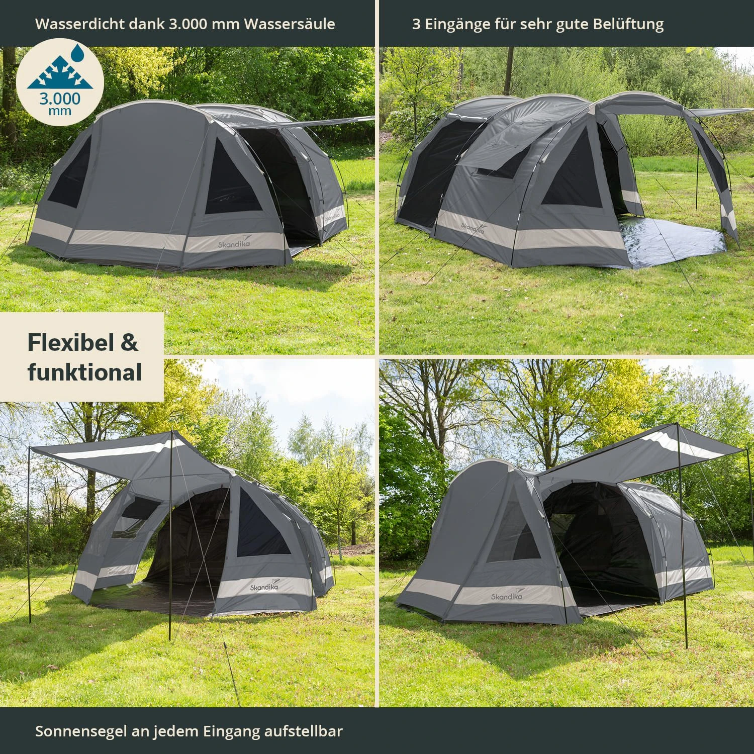 Skandika Kambo 6 Tunneltent 4 Skandika Kambo 6 Tunneltent - Afbeelding 2