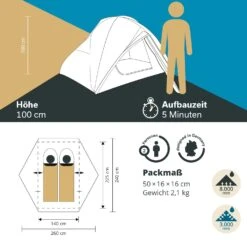 Skandika Vatn Trekking Tent - 2 Personen -Bo-Camp Verkoopwinkel 1f71b3310e73fc1c
