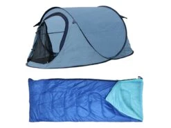 HIXA Blue Pop Up Tent Met Slaapzak