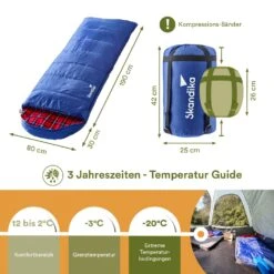 Skandika Dundee Flannel-R Blauwe Slaapzak -Bo-Camp Verkoopwinkel 411a52975a8348f9