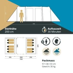 Skandika Montana 10 Sleeper Protect Tunneltent -Bo-Camp Verkoopwinkel 586bb7059aee36d4