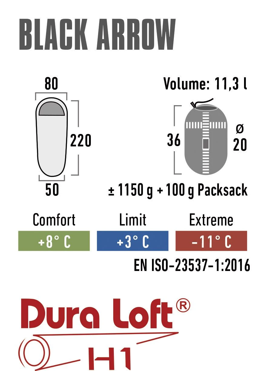 High Peak Black Arrow Slaapzak 6 High Peak Black Arrow Slaapzak - Afbeelding 4