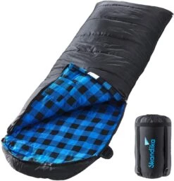 Skandika Dundee Flannel-L Zwarte Slaapzak