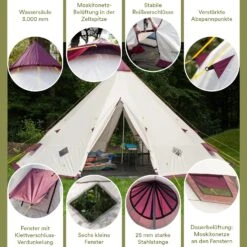 Skandika Tipi Kota 550 Groepstent - Beige 12 Skandika Tipi Kota 550 Groepstent - Beige -Bo-Camp Verkoopwinkel 62179d9f8d54a2.03818964