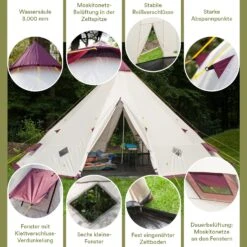 Skandika Tipi Kota 550 Protect Groepstent - Beige -Bo-Camp Verkoopwinkel 62179e047bb600.61093445