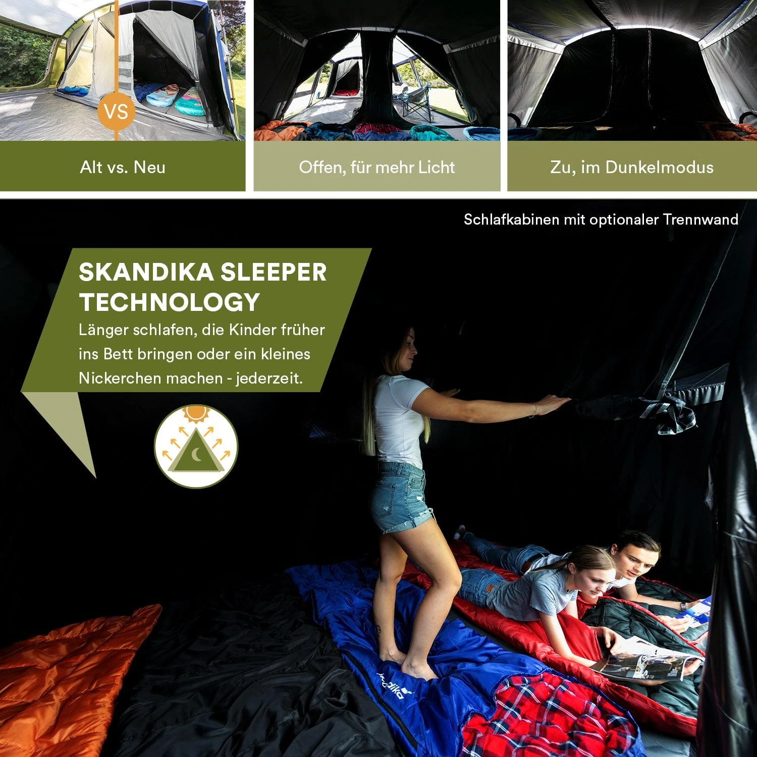 Skandika Montana 10 Sleeper Tunneltent - Blue 5 Skandika Montana 10 Sleeper Tunneltent - Blue - Afbeelding 3