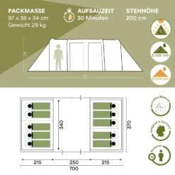 Skandika Montana 10 Sleeper Tunneltent - Blue 13 Skandika Montana 10 Sleeper Tunneltent - Blue -Bo-Camp Verkoopwinkel 62179ea2e8f463.80681130