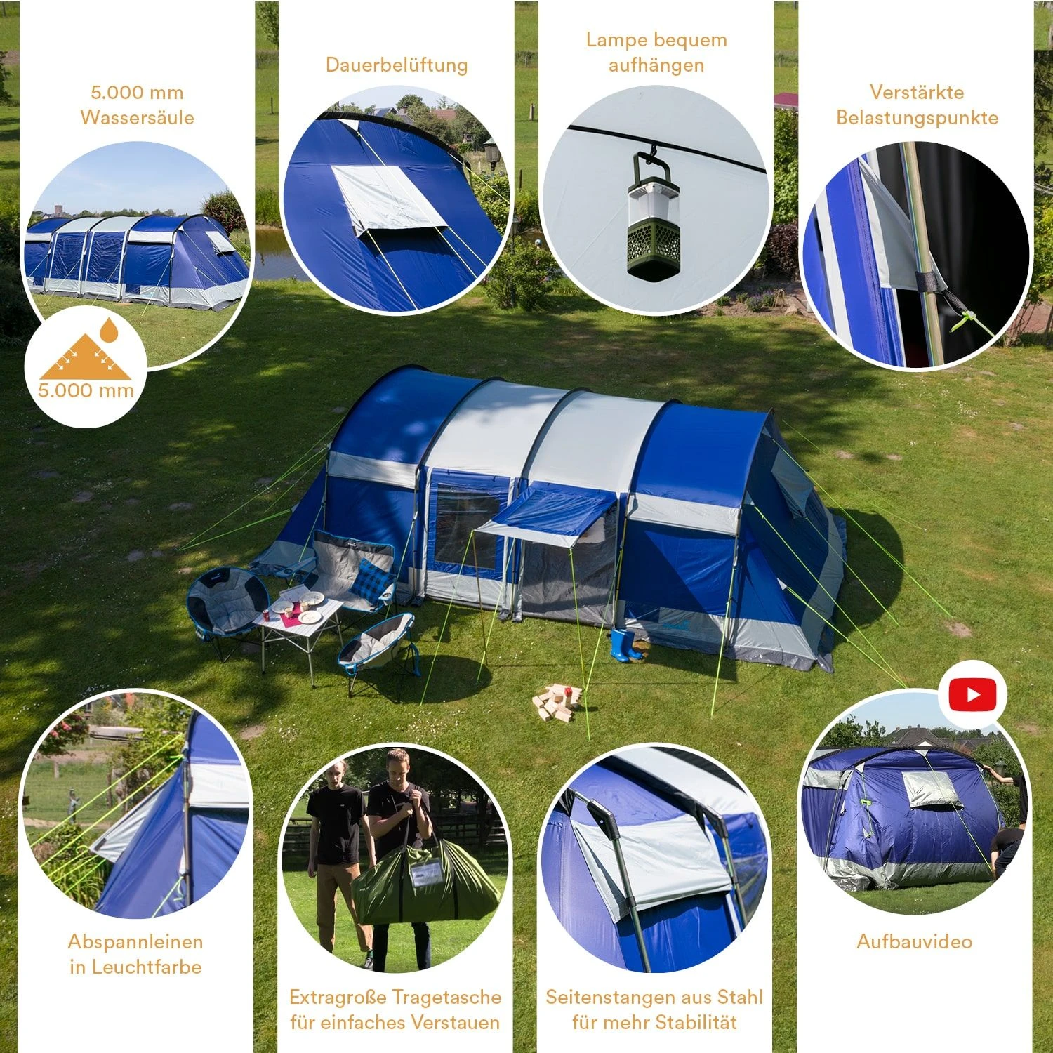 Skandika Montana 8 Sleeper Protect Tunneltent 7 Skandika Montana 8 Sleeper Protect Tunneltent - Afbeelding 5