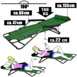 AMANKA 155 X 60 Verstelbare Relaxstoel - Green -Bo-Camp Verkoopwinkel 623c87b6de5416.86199780