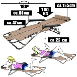AMANKA 155 X 60 Verstelbare Relaxstoel - Brown -Bo-Camp Verkoopwinkel 623c87bced4c39.63513932