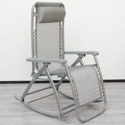 AMANKA 170 X 70 Grijs Schommelstoel Relaxstoel -Bo-Camp Verkoopwinkel 623c87c37e0723.84780782