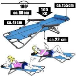 AMANKA 155 X 60 Verstelbare Relaxstoel - Blue -Bo-Camp Verkoopwinkel 623c87df6c1bd3.78377288