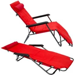 AMANKA 180 X 60 Verstelbare Relaxstoel - Red -Bo-Camp Verkoopwinkel 624195545042d9.78557177