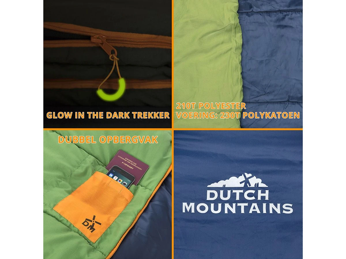 Merkloos Dutch Mountains Pampus Blauw Groene Slaapzak 5 Merkloos Dutch Mountains Pampus Blauw Groene Slaapzak - Afbeelding 3