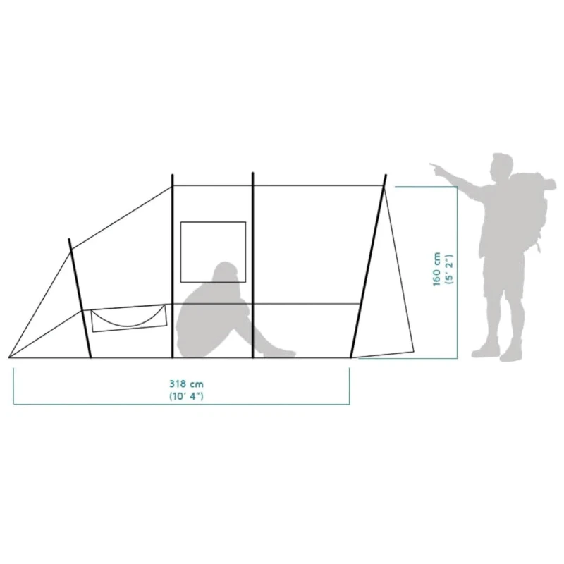 Merkloos Crua Tri Geisoleerde Tunneltent 6 Merkloos Crua Tri Geisoleerde Tunneltent - Afbeelding 4