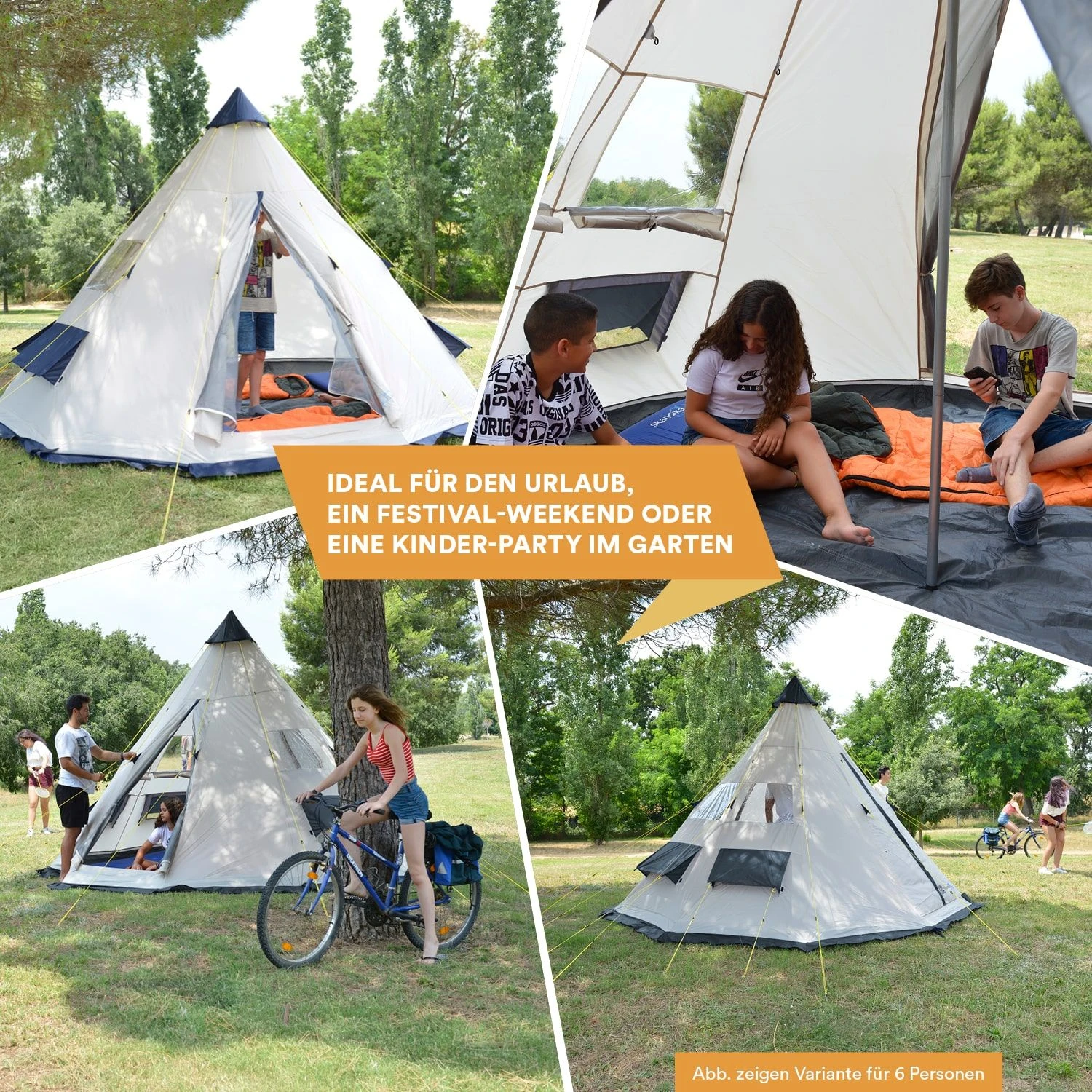 Skandika Tipi Goathi 550 Protect Groepstent - Beige 4 Skandika Tipi Goathi 550 Protect Groepstent - Beige - Afbeelding 2