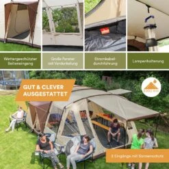Skandika Nordland 6 Beige Tunneltent -Bo-Camp Verkoopwinkel 62b487157cb2f0.71520117