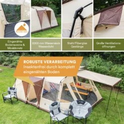 Skandika Nordland 6 Beige Tunneltent -Bo-Camp Verkoopwinkel 62b487157d3758.79374591