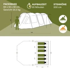 Skandika Nordland 6 Beige Tunneltent -Bo-Camp Verkoopwinkel 62b487157d57d5.50788313