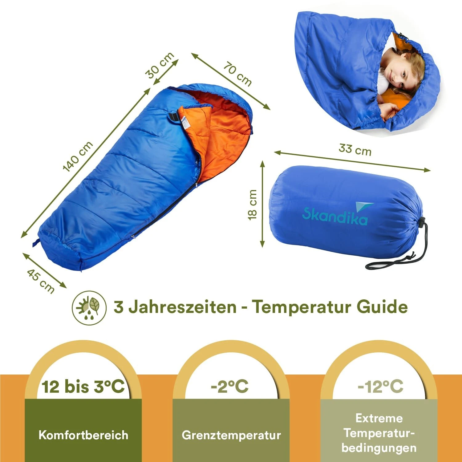 Skandika Vegas Junior Blauwe Slaapzak 7 Skandika Vegas Junior Blauwe Slaapzak - Afbeelding 5