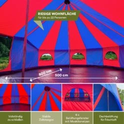Skandika Morsom Rood/blauwe Eventtent -Bo-Camp Verkoopwinkel 62d5529138f233.40518004