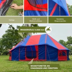 Skandika Morsom Rood/blauwe Eventtent -Bo-Camp Verkoopwinkel 62d552913c7110.95539443