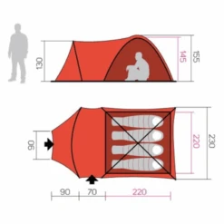 Hannah Outdoor Atol 4 Grijze Koepeltent -Bo-Camp Verkoopwinkel 62e7a44e09ee48.13037213