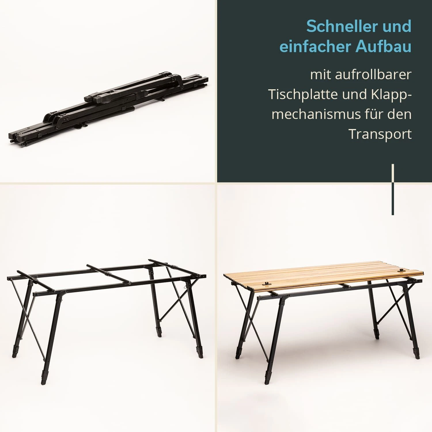 Skandika Jamsa Aluminium Houtlook Campingtafel 3 Skandika Jamsa Aluminium Houtlook Campingtafel - Afbeelding 2