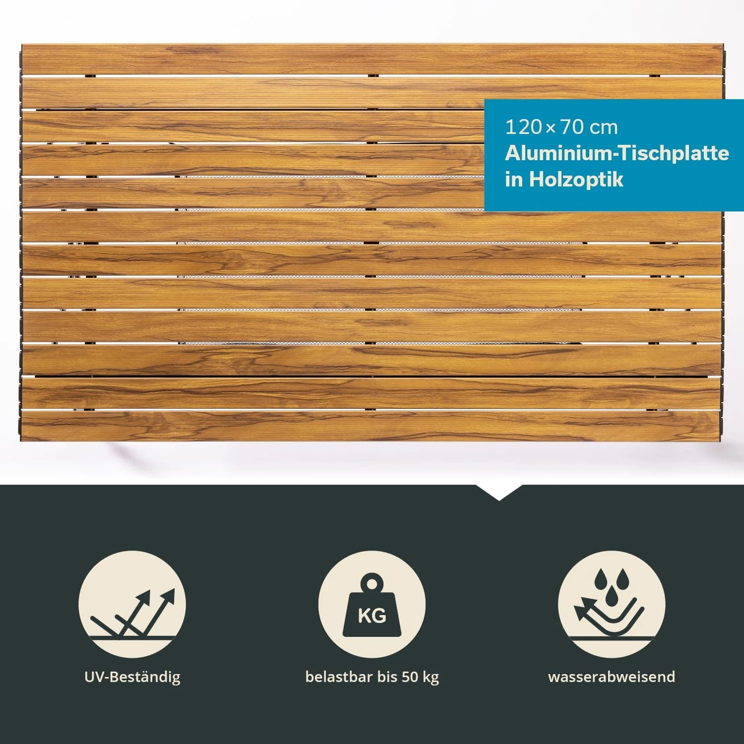 Skandika Jamsa Aluminium Houtlook Campingtafel 6 Skandika Jamsa Aluminium Houtlook Campingtafel - Afbeelding 5