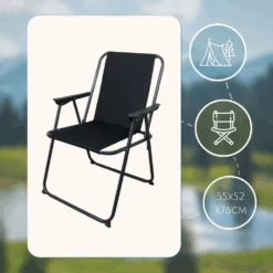 Orange85 Zwarte Klapstoel -Bo-Camp Verkoopwinkel 6491804340e083.22960345