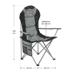 Merkloos Juskys Lido Vouwstoel - Grey -Bo-Camp Verkoopwinkel 64a7f753bd99d0.54094276