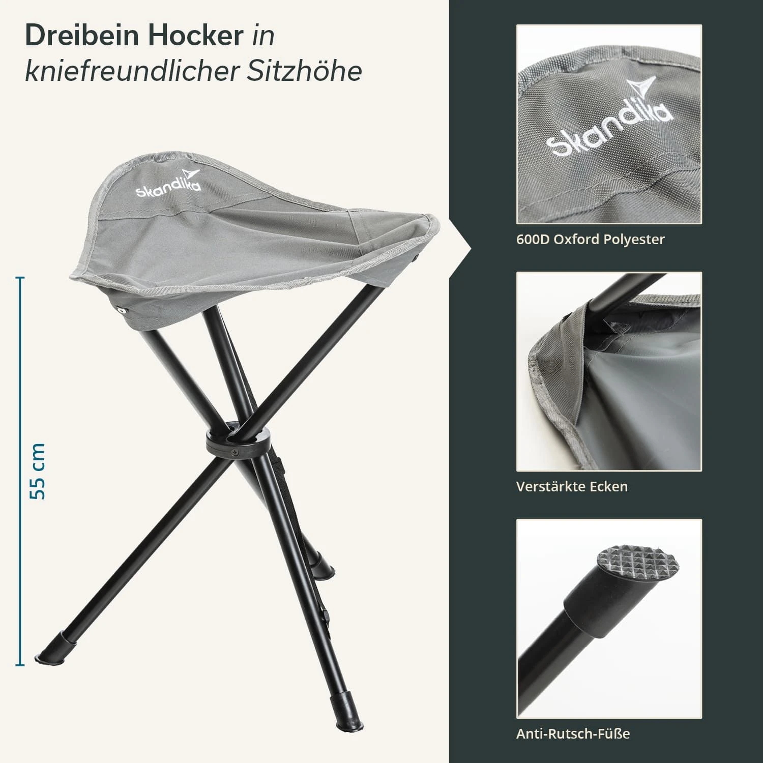 Skandika Companion Driepootkruk Vouwkruk 4 Skandika Companion Driepootkruk Vouwkruk - Afbeelding 2