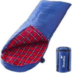 Skandika Dundee Flannel-R Blauwe Slaapzak