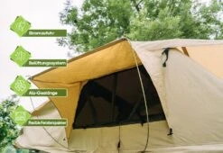 OutdoorU Family Plus 4 Personen Daktent - Grijs -Bo-Camp Verkoopwinkel 6e837b31efb5d2fe