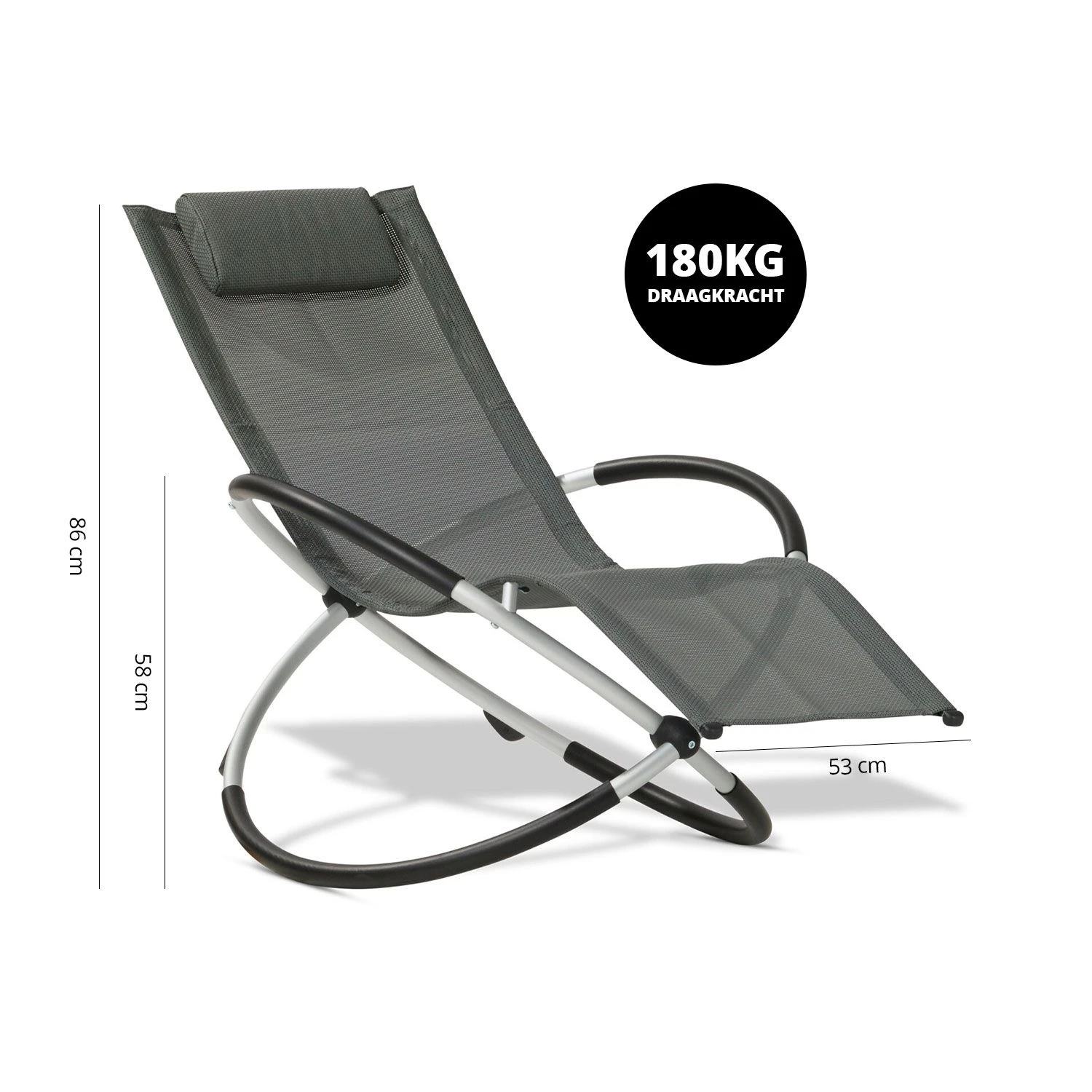 FlinQ Aura Opvouwbare Loungestoel - Antraciet 8 FlinQ Aura Opvouwbare Loungestoel - Antraciet - Afbeelding 6