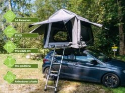 OutdoorU Sky 3-persoons Opblaasbare Daktent - Grijs 9 OutdoorU Sky 3-persoons Opblaasbare Daktent - Grijs -Bo-Camp Verkoopwinkel 7ba165c6e962980a