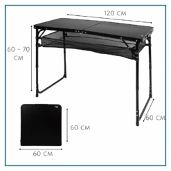 HIXA Campingtafel - 120 X 60 Cm -Bo-Camp Verkoopwinkel 7da88e96db205495