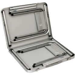 AMANKA 90x60 Antraciet Aluminium Kampeertafel Met 2 Krukjes -Bo-Camp Verkoopwinkel 8098ef216998baed