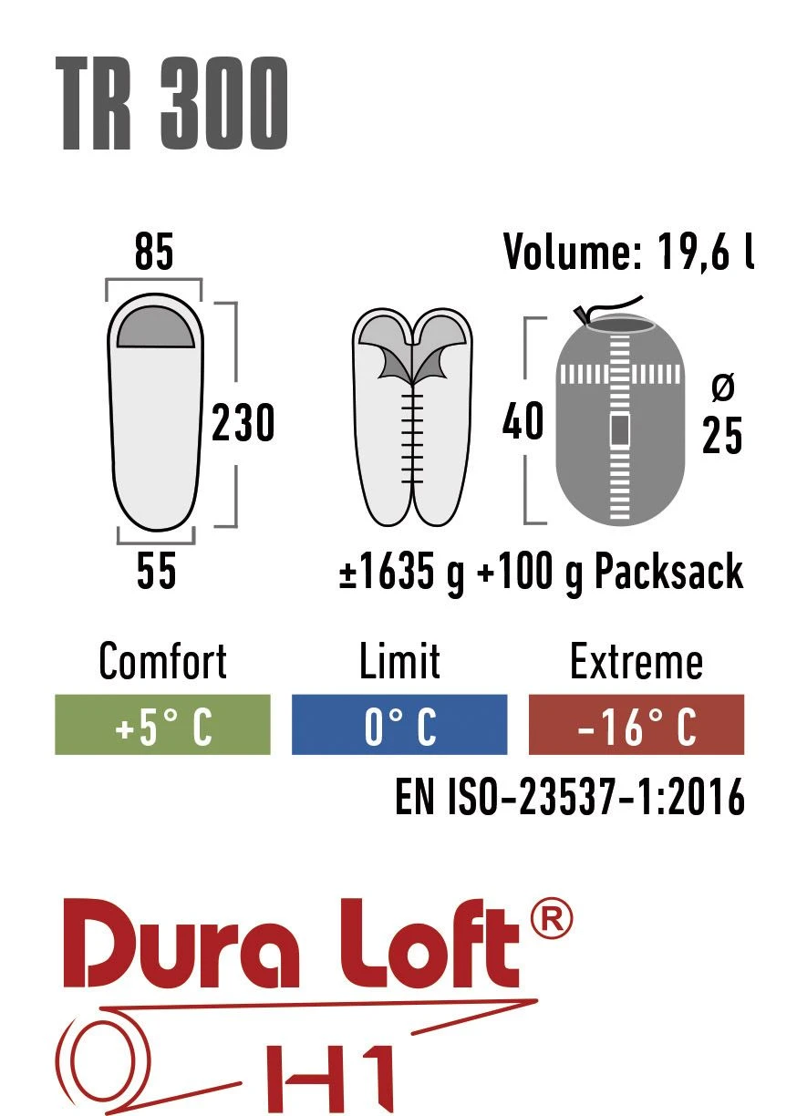 High Peak TR 300 Rits Rechts Slaapzak 4 High Peak TR 300 Rits Rechts Slaapzak - Afbeelding 2