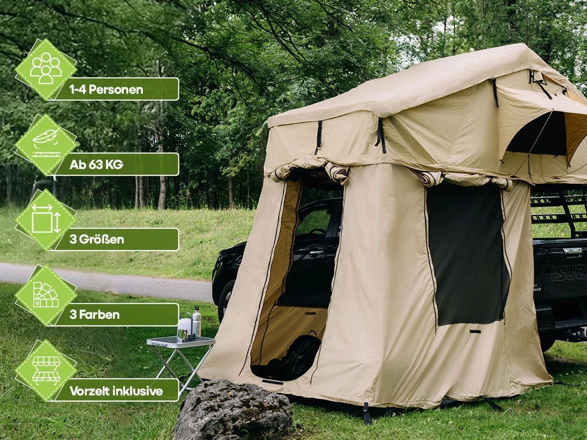 OutdoorU Family Plus 4 Persoons Daktent - Green 4 OutdoorU Family Plus 4 Persoons Daktent - Green - Afbeelding 2