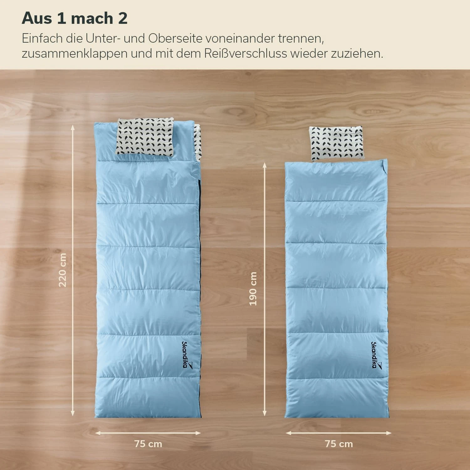 Skandika Iceland Double Deken Slaapzak - Blue 5 Skandika Iceland Double Deken Slaapzak - Blue - Afbeelding 3