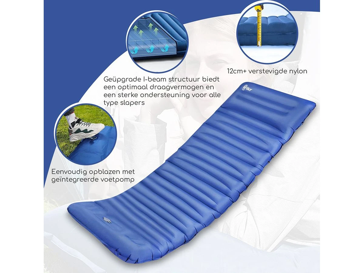 Hikr® 10cm+ Slaapmat - Blue 7 Hikr® 10cm+ Slaapmat - Blue - Afbeelding 5