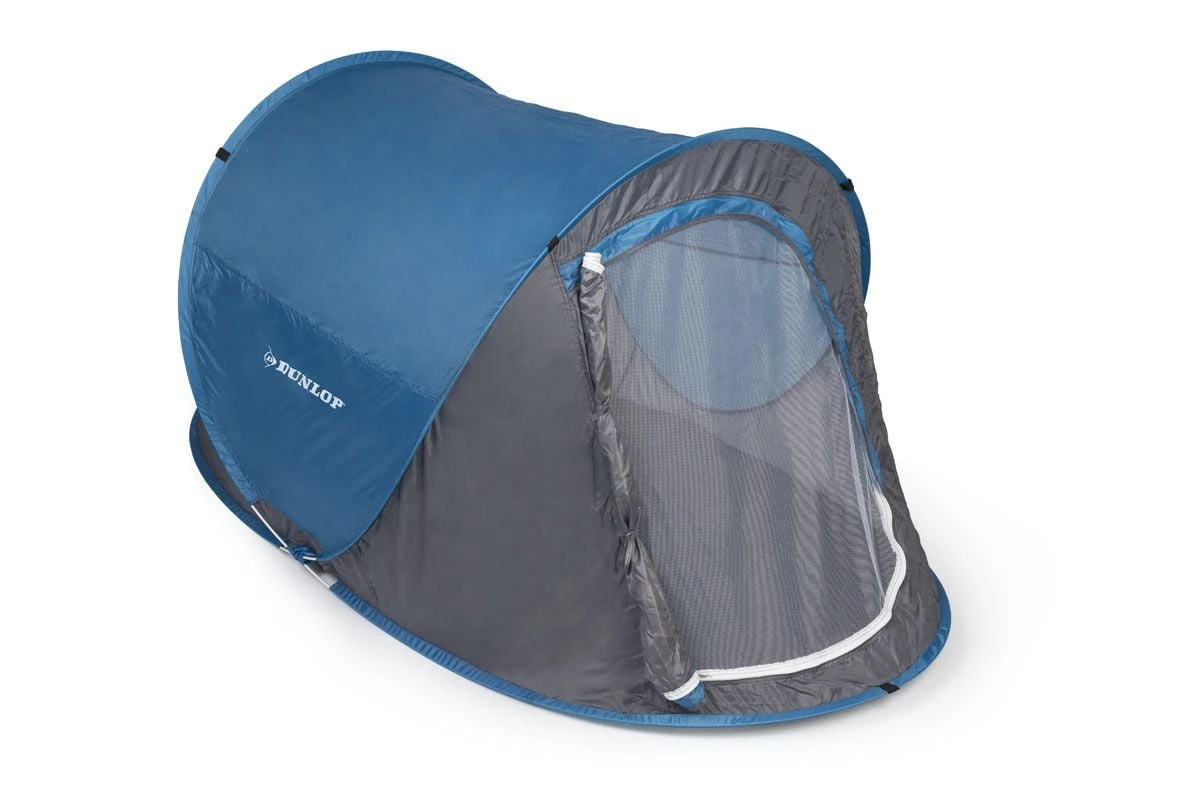 Dunlop 2-persoons Pop-up Tent - Blue/Grey 4 Dunlop 2-persoons Pop-up Tent - Blue/Grey - Afbeelding 2