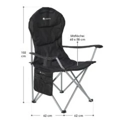 Merkloos Juskys Lido Vouwstoel - Black -Bo-Camp Verkoopwinkel dc488379286ae7ae