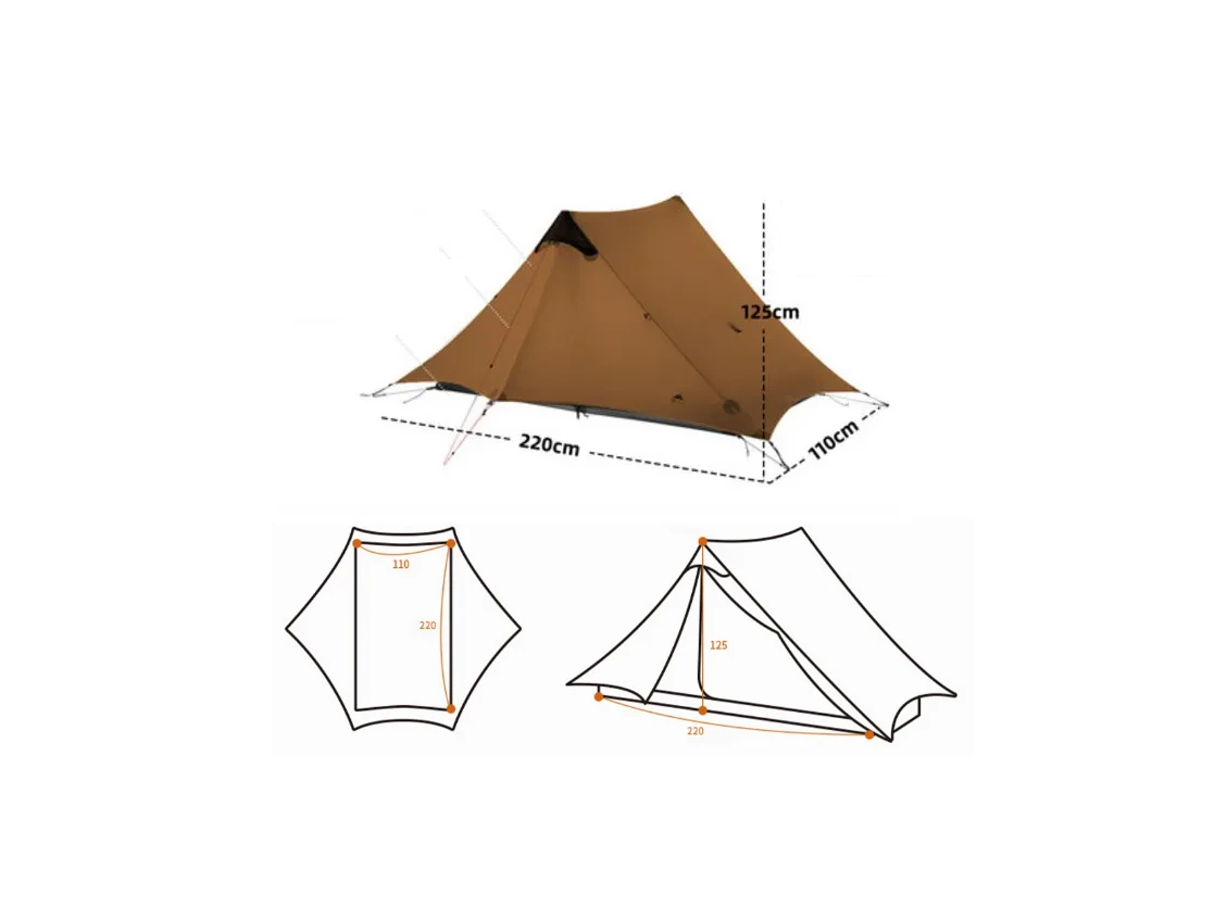 3F UL GEAR Lanshan Tent - 2 Persoons - 3 Seizoenen - Grey 6 3F UL GEAR Lanshan Tent - 2 Persoons - 3 Seizoenen - Grey - Afbeelding 4