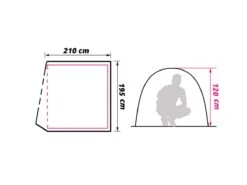 Obelink Dome 3 Koepeltent -Bo-Camp Verkoopwinkel obelink dome 3 floor plan 2 ecommerce